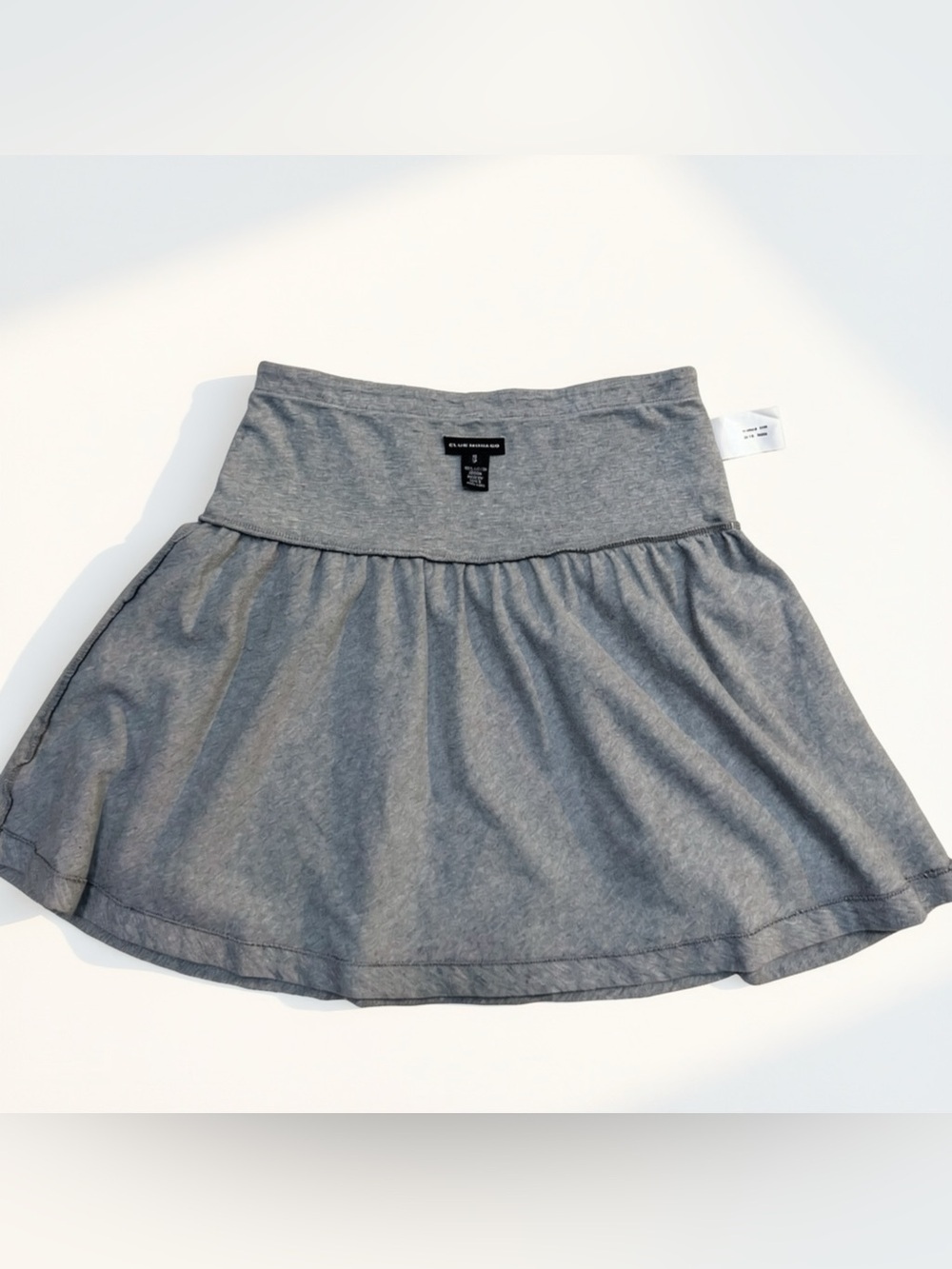 Club Monaco Gray Fit & Flare Mini Skirt | Soft Cotton | Size XS - Picture 3 of 5
